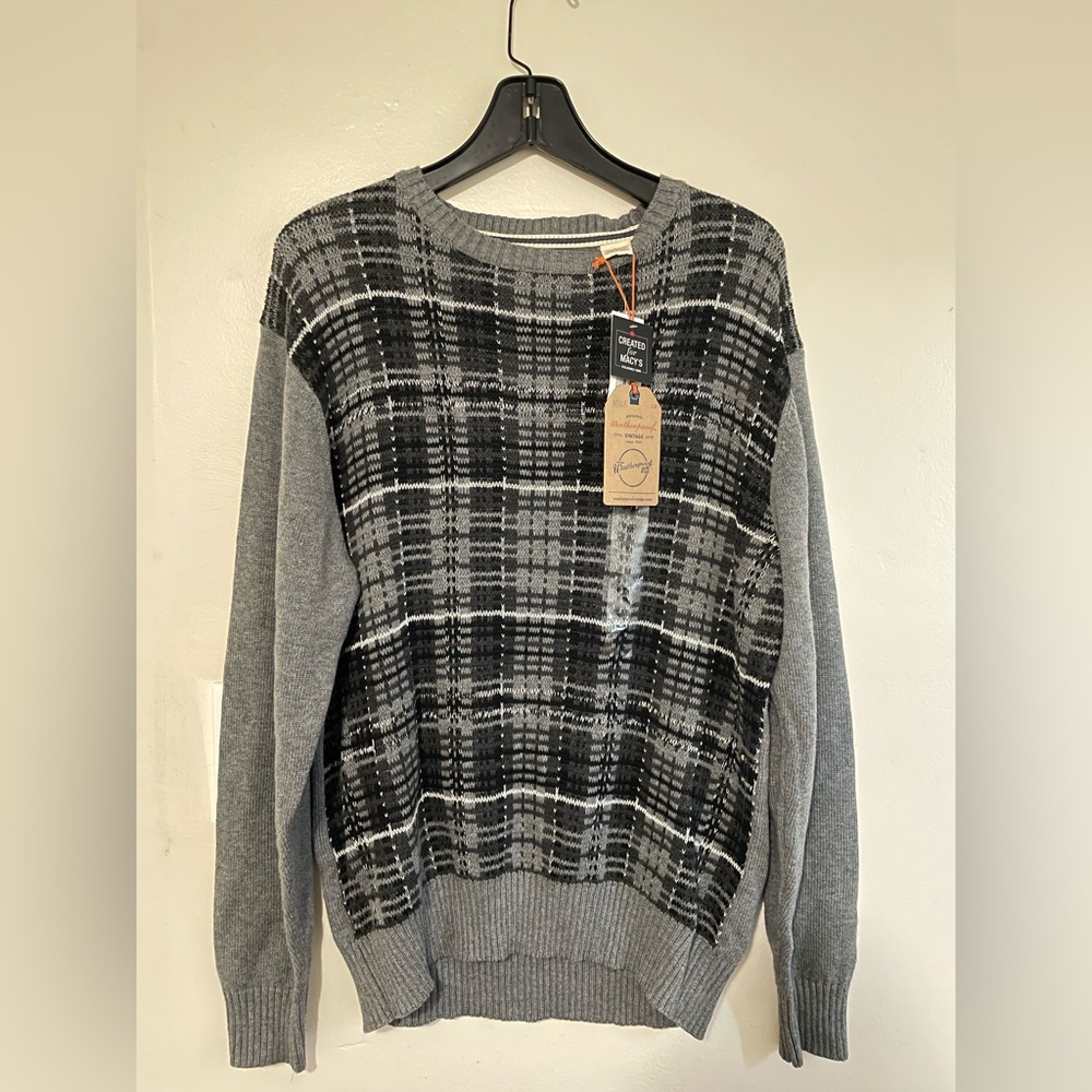 Men’s Dark Gray Sweater Vintage Weatherproof Size Medium NWT